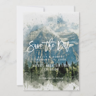 Carte De Remerciements mariage dans la forêt de montagne enregistrer la c