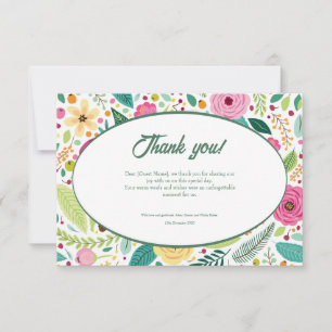 Carte de remerciements Mariage d'aquarelle à motif