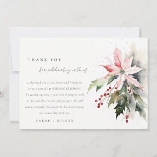 Carte De Remerciements Mariage d'aquarelle de la feuille de fruits de Poi