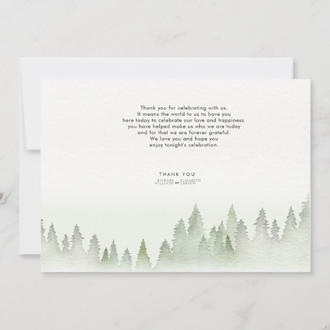 Carte De Remerciements Mariage d'aquarelle fleur sauvage Mountain (Dos)