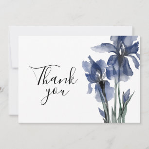 Carte De Remerciements Mariage d'aquarelle florale bleu Iris