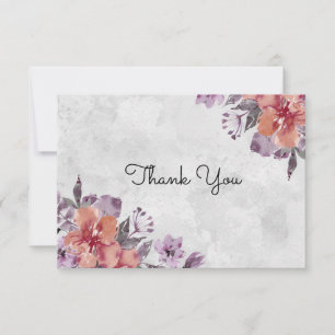 Carte De Remerciements Mariage d'aquarelle florale de lavande