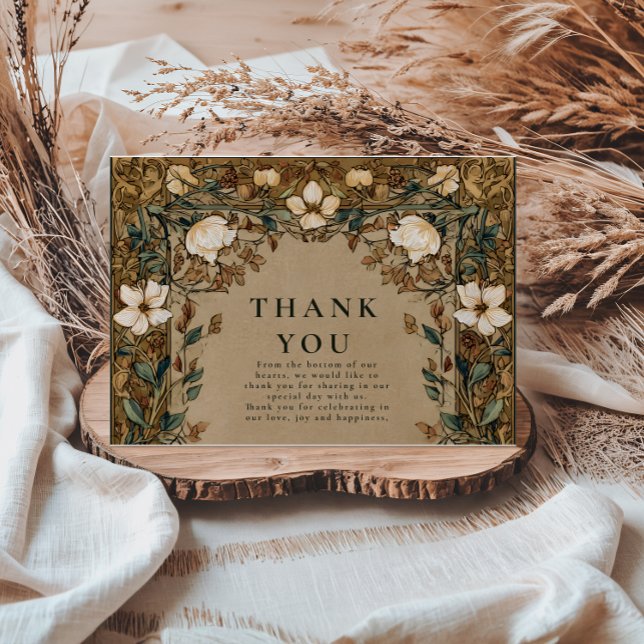 Carte De Remerciements Mariage d'automne vintage (Créateur téléchargé)