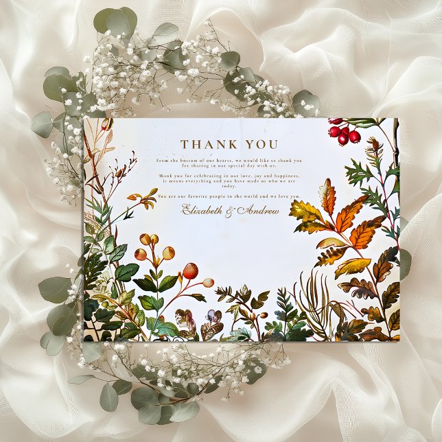 Carte De Remerciements Mariage d'automne vintage (Créateur téléchargé)