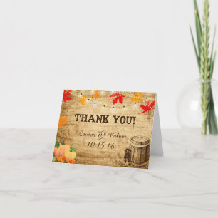 Carte de remerciements mariage de automne pour un 