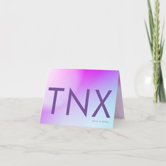 Carte De Remerciements Mariage de automne violet ultra moderne (Devant)