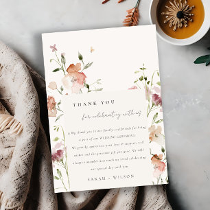 Carte De Remerciements Mariage de cadre floral à mousse souple