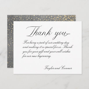 Carte de remerciements Mariage de calligraphie cla