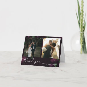 Carte De Remerciements Mariage de calligraphie de moody Blooms