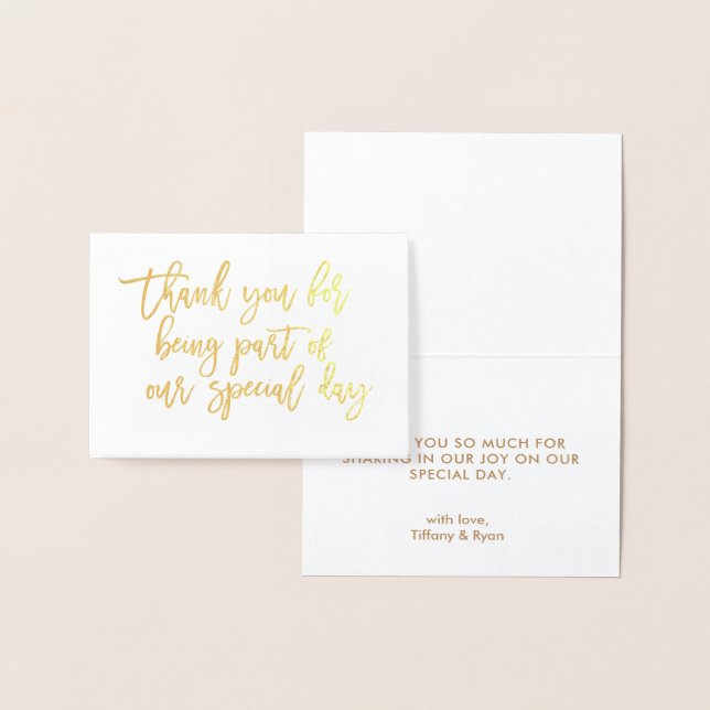 Carte de remerciements Mariage de calligraphie Gol (Affichage)