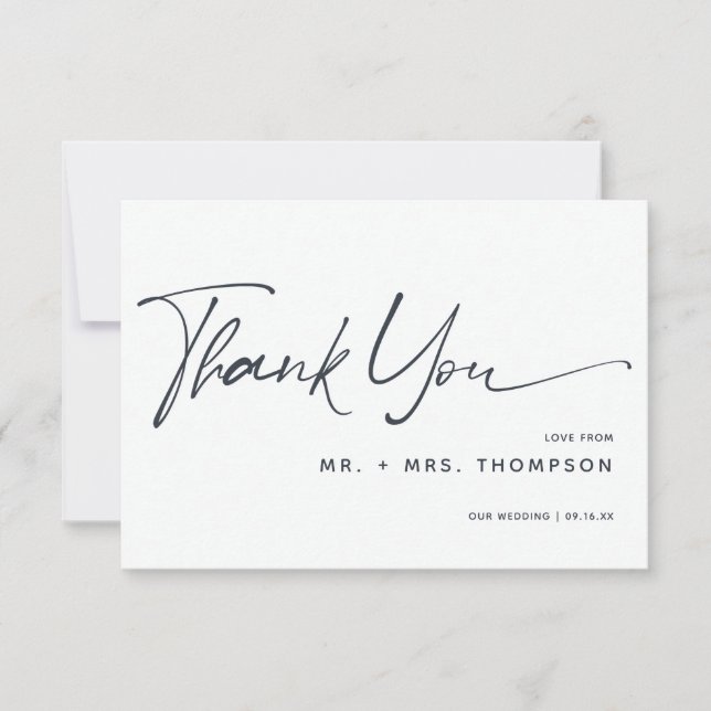Carte De Remerciements Mariage de calligraphie moderne (Devant)