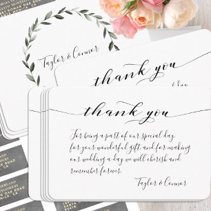 Carte de remerciements Mariage de calligraphie rus