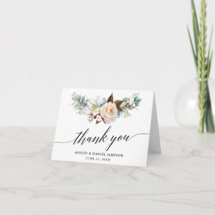 Carte De Remerciements Mariage de calligraphie végétale Note
