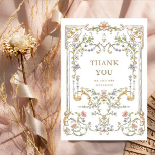 Carte De Remerciements Mariage de charpente florale de Grace Orné Victori