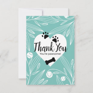 Carte De Remerciements Mariage de Chien d'amour chiot
