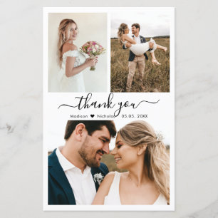 Carte de remerciements Mariage de Collage de photo