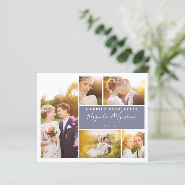 Carte de remerciements Mariage de Collage de photo (Debout devant)