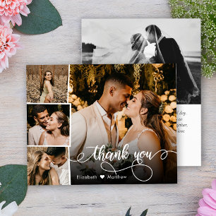 Carte de remerciements Mariage de Collage de photo