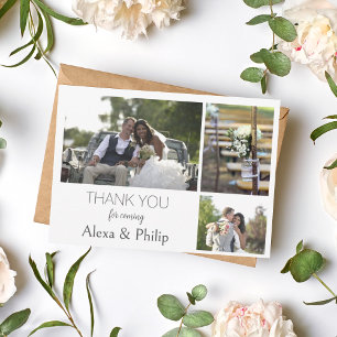 Carte de remerciements Mariage de Collage de photo