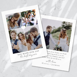 Carte De Remerciements Mariage de Collage de photos du meilleur jour