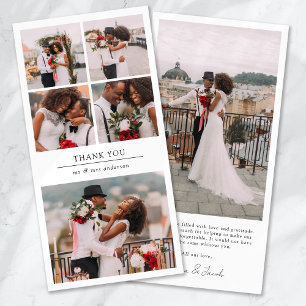 Carte De Remerciements Mariage de collage multiphoto simple et moderne