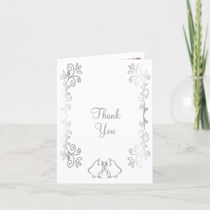 Carte De Remerciements Mariage de conception de défilement Silver Bells