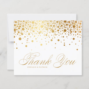 Carte de remerciements Mariage de confetti à huile