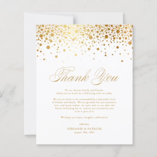 Carte de remerciements Mariage de confetti à huile