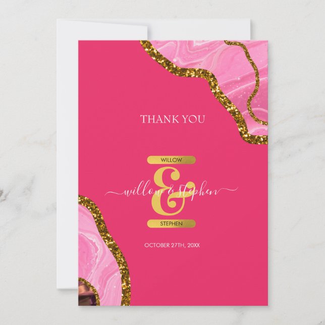Carte De Remerciements Mariage de  de Parties scintillant de la géométrie (Devant)