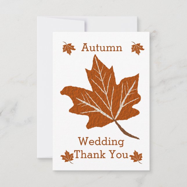 Carte De Remerciements Mariage de design d'automne (Devant)