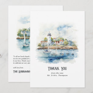 Carte De Remerciements Mariage de destination à Newport, Rhode Island