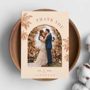 Carte De Remerciements Mariage de Destination sur la Plage aux Palmiers T