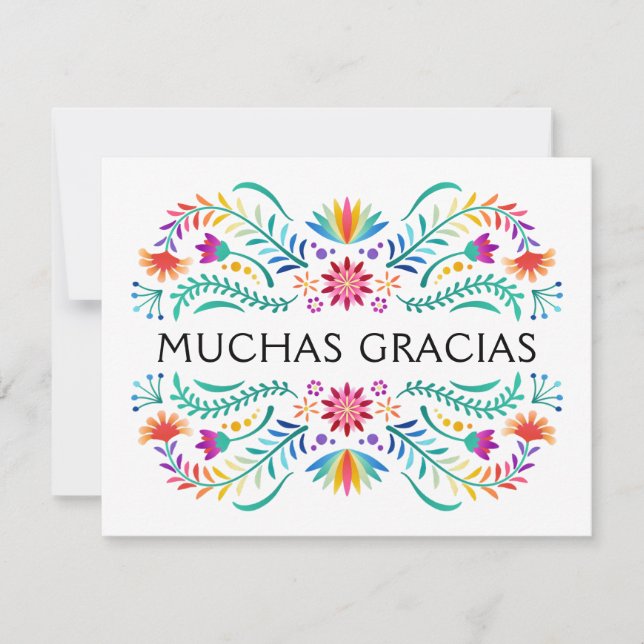 Carte De Remerciements Mariage de douche Fiesta Floral (Devant)