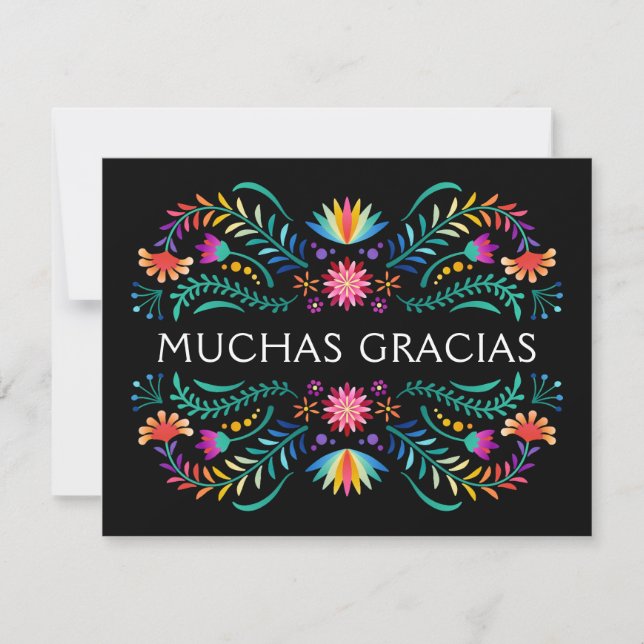 Carte De Remerciements Mariage de douche Fiesta Floral (Devant)