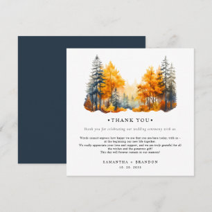 Carte De Remerciements Mariage de Fall Woods