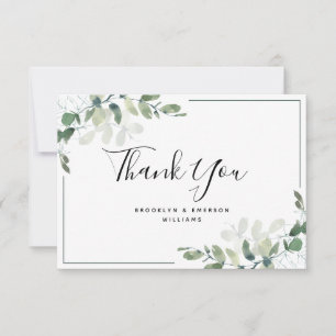 Carte De Remerciements Mariage de feuillage vert Eucalyptus