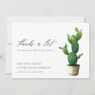 Carte De Remerciements Mariage de feuillage vert simple pointillé