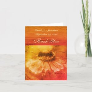 Carte De Remerciements Mariage de fleurs Sepia Zinnia