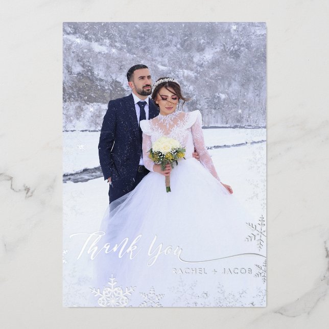 Carte de remerciements Mariage de flocons d'huile  (Recto)