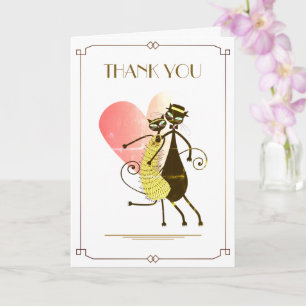 Carte de remerciements Mariage de Gatsby Black Cat