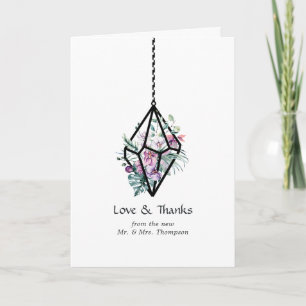 Carte De Remerciements Mariage de jardin fleuri pastel rustique en terrar