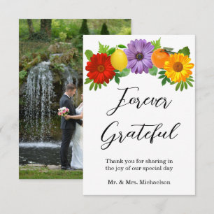 Carte De Remerciements Mariage de jardin floral de agrumes