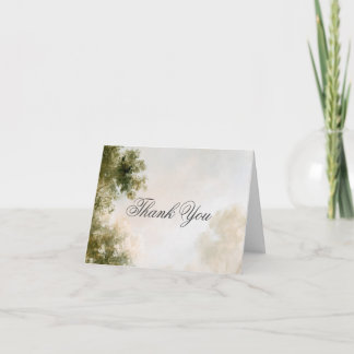 Carte De Remerciements Mariage de jardin romantique pictural