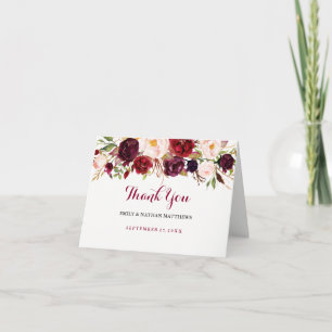 Carte de remerciements Mariage de la Bourgogne rou