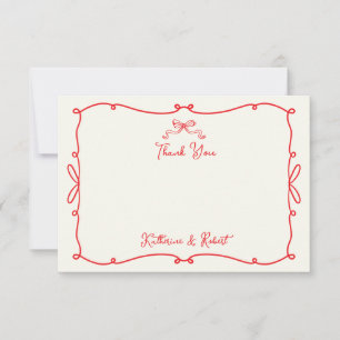Carte de remerciements Mariage de la main dessinée