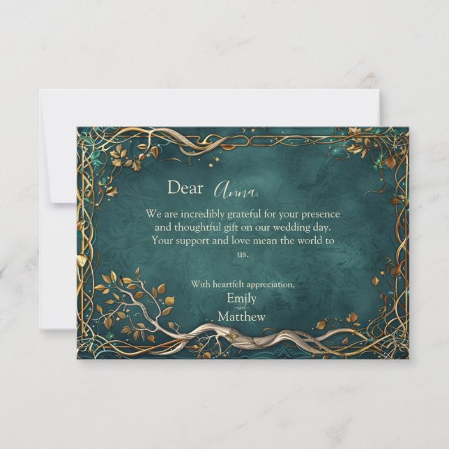 Carte De Remerciements Mariage de la Majesté de la Terre du milieu (Devant)