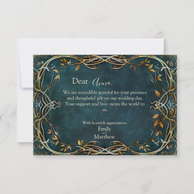 Carte De Remerciements Mariage de la Majesté de la Terre du milieu (Devant)