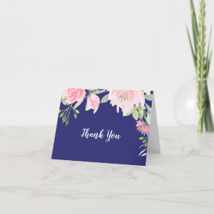 Carte de remerciements Mariage de la marine Spring