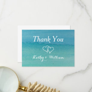 Carte De Remerciements Mariage de la plage d'aquarelle des Caraïbes
