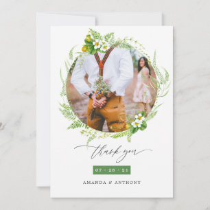 Carte De Remerciements Mariage de la verdure des forêts boisées Photo